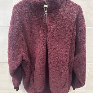 Express Deep Red Sherpa Jacket